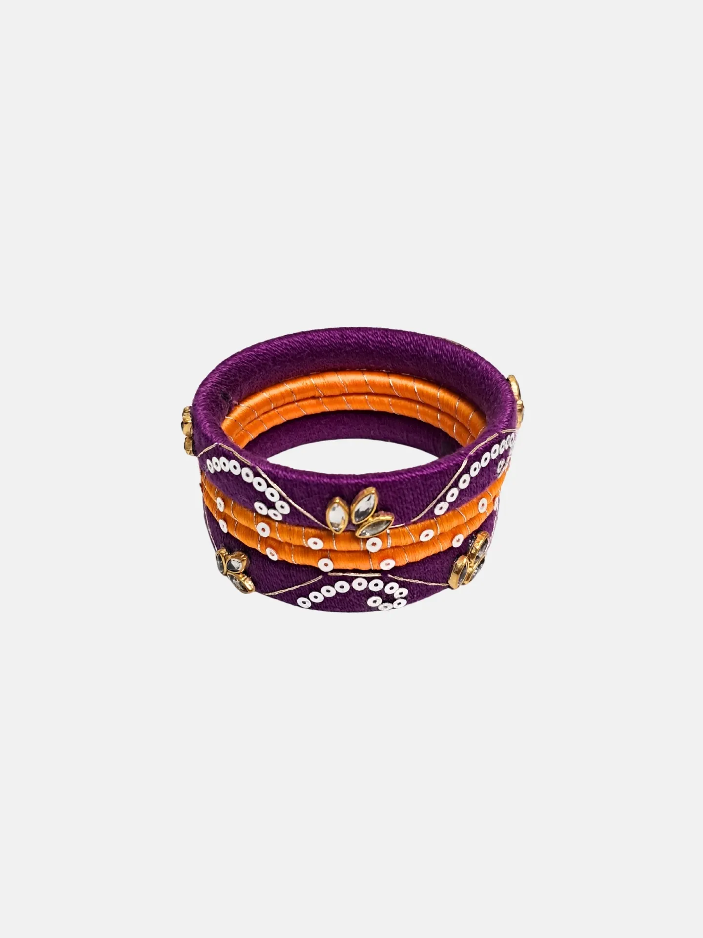 Cotton and Silk Thread Bangles Set