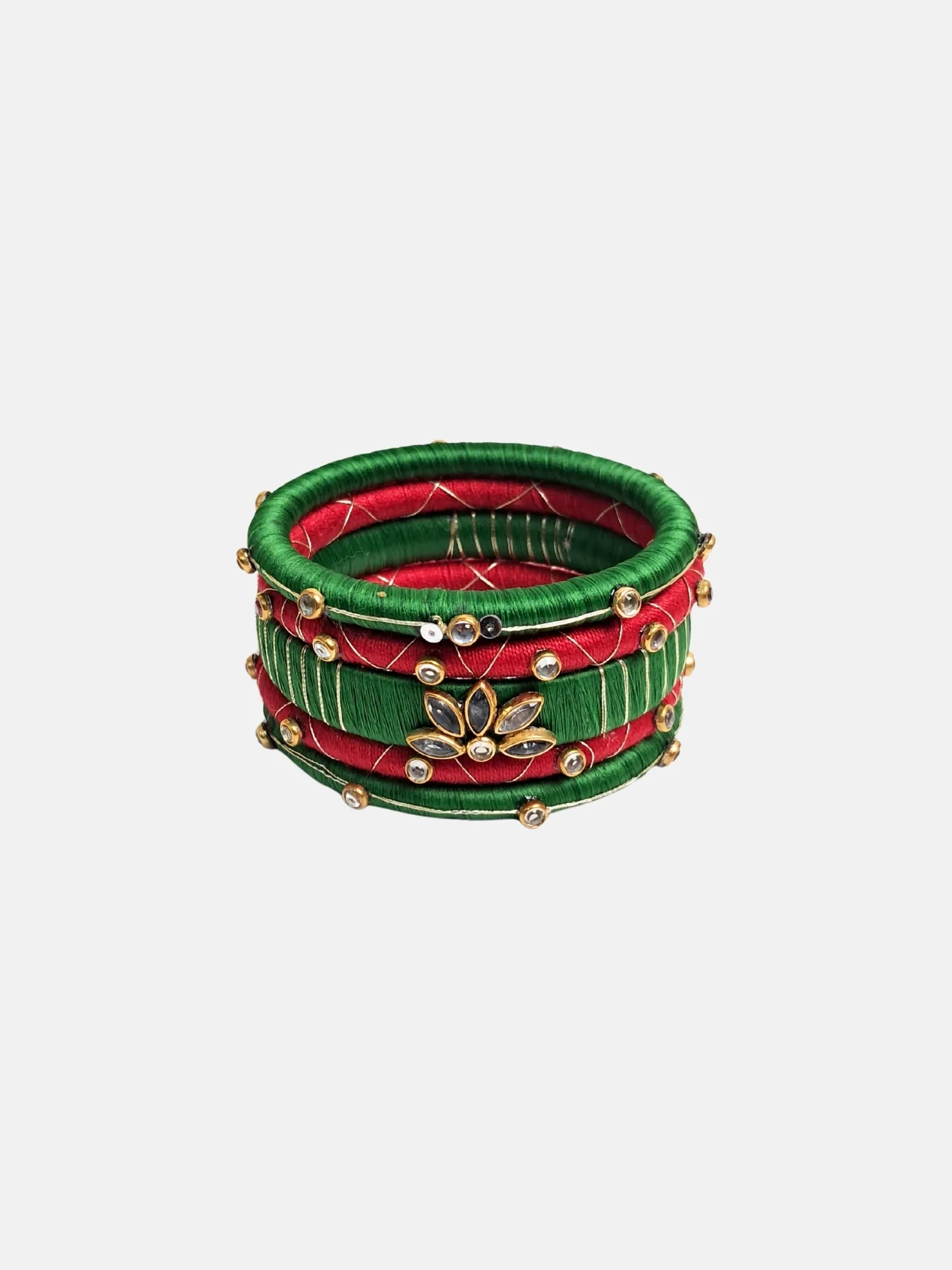 Cotton and Silk Thread Bangles Set