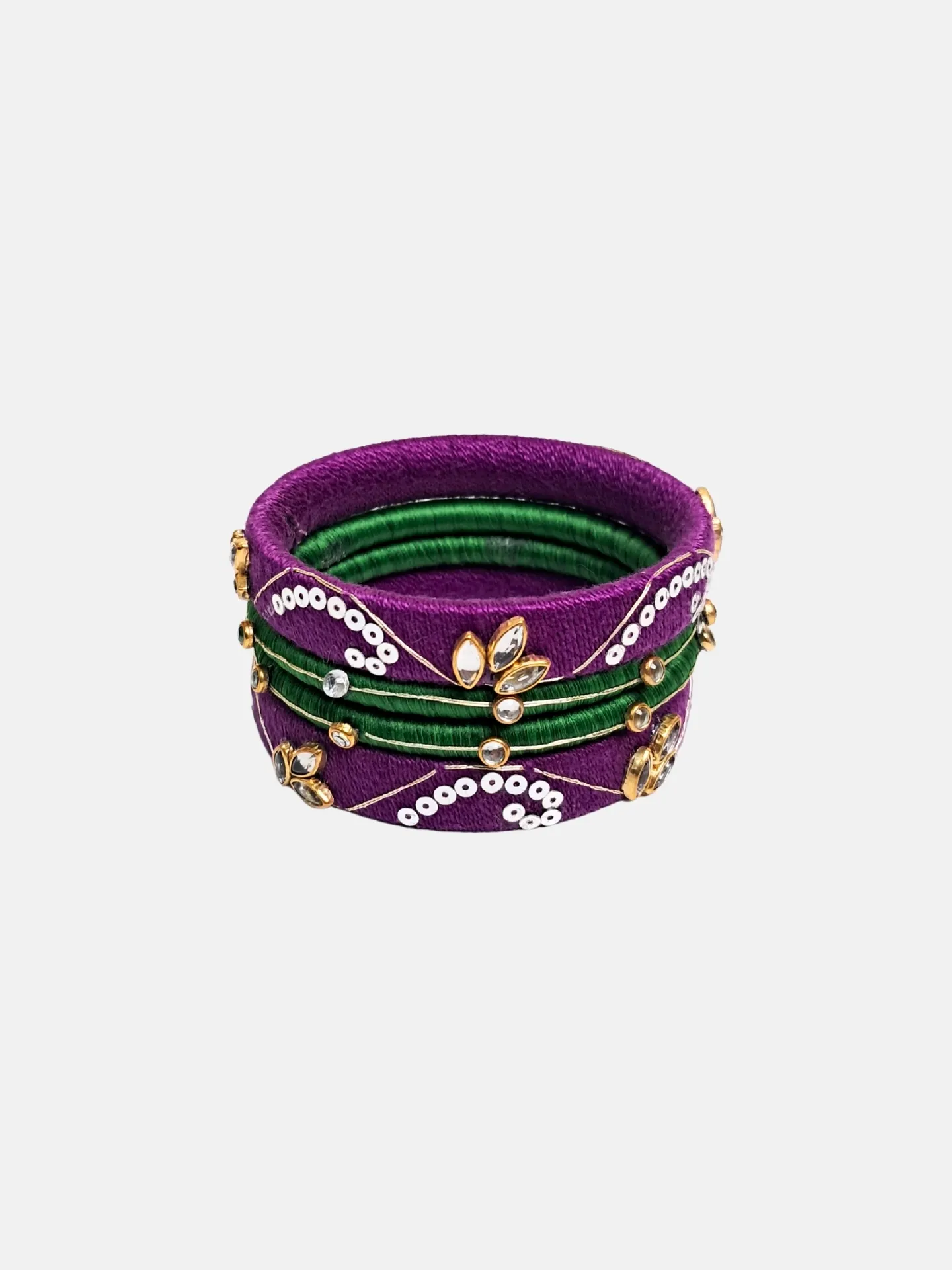 Cotton and Silk Thread Bangles Set