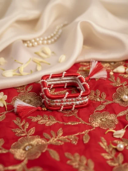 Silk Thread Square Bangles Set